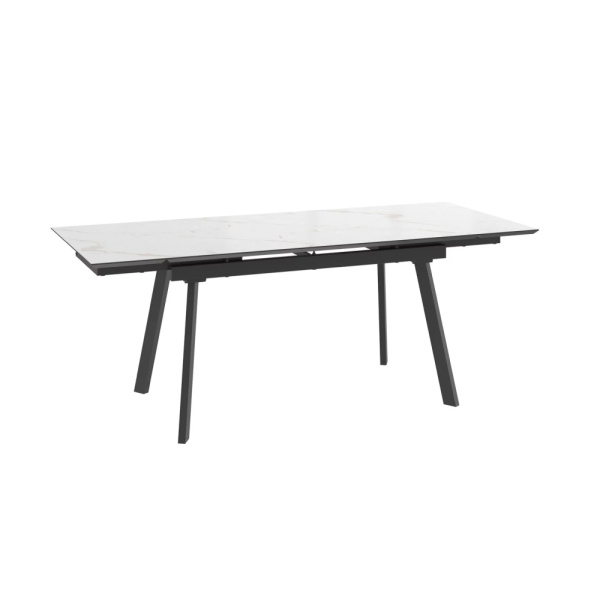 Стол ALTEZA FOUR-140, раздвижной 140(30+30)x85, МРАМОР ГОЛД - COMPAKT CER/ЧЕРНЫЙ ALTEZA 140 FOUR